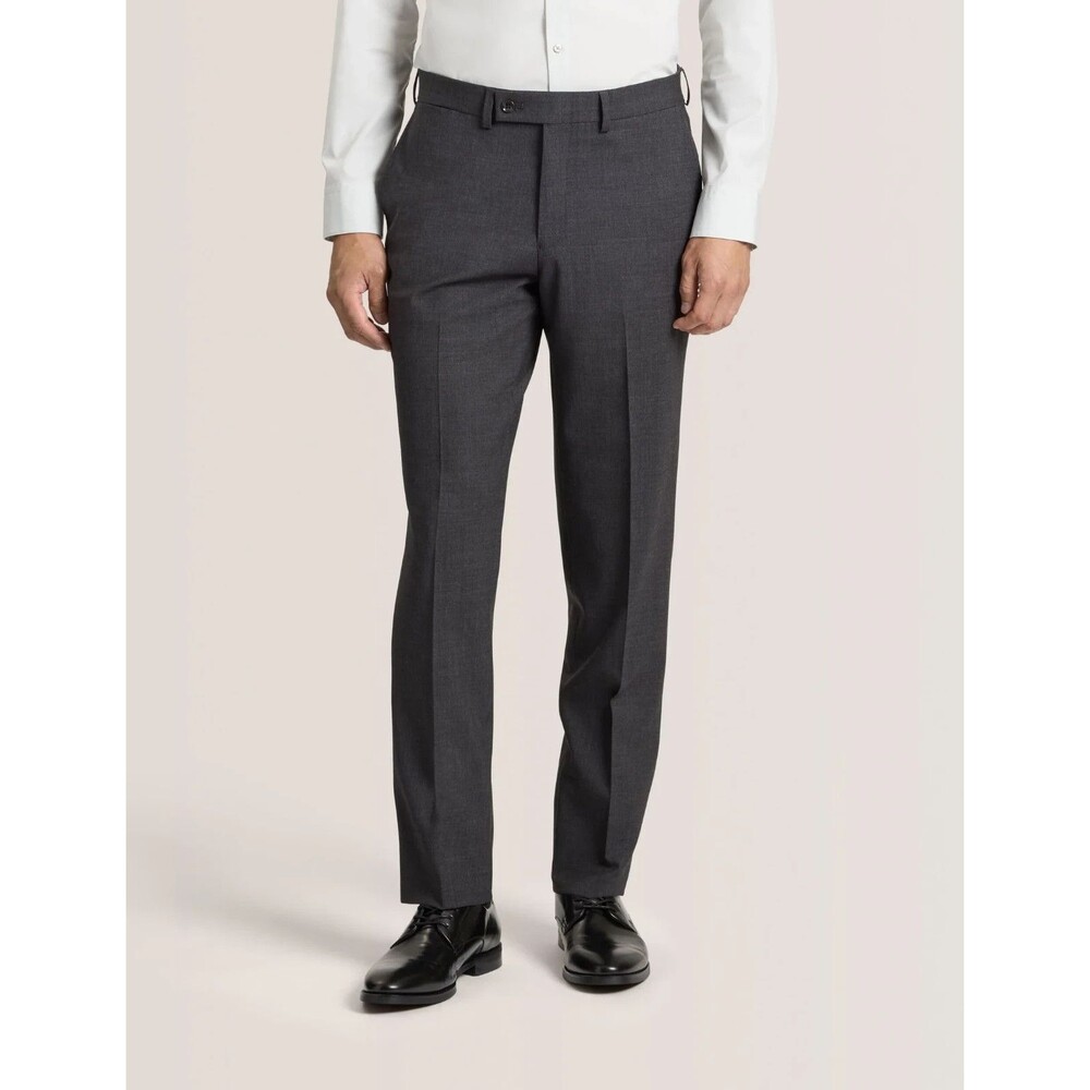 TED BAKER Mens Dress Pant 42W - UNHEMMED Charcoal Gray Wool Suit Pants